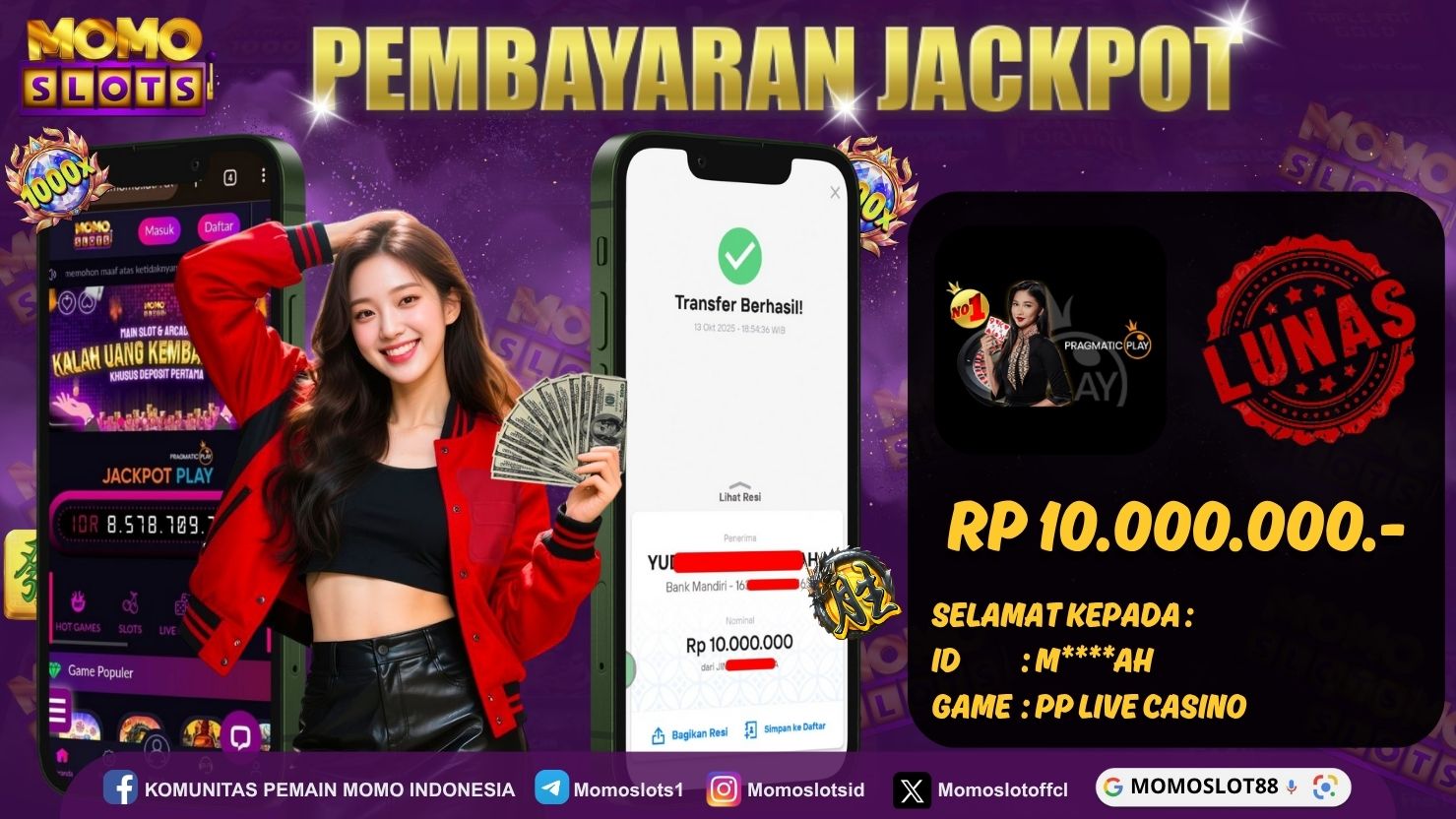 MOMOSLOTS JACKPOT PRAGMATIC PLAY LIVE CASINO